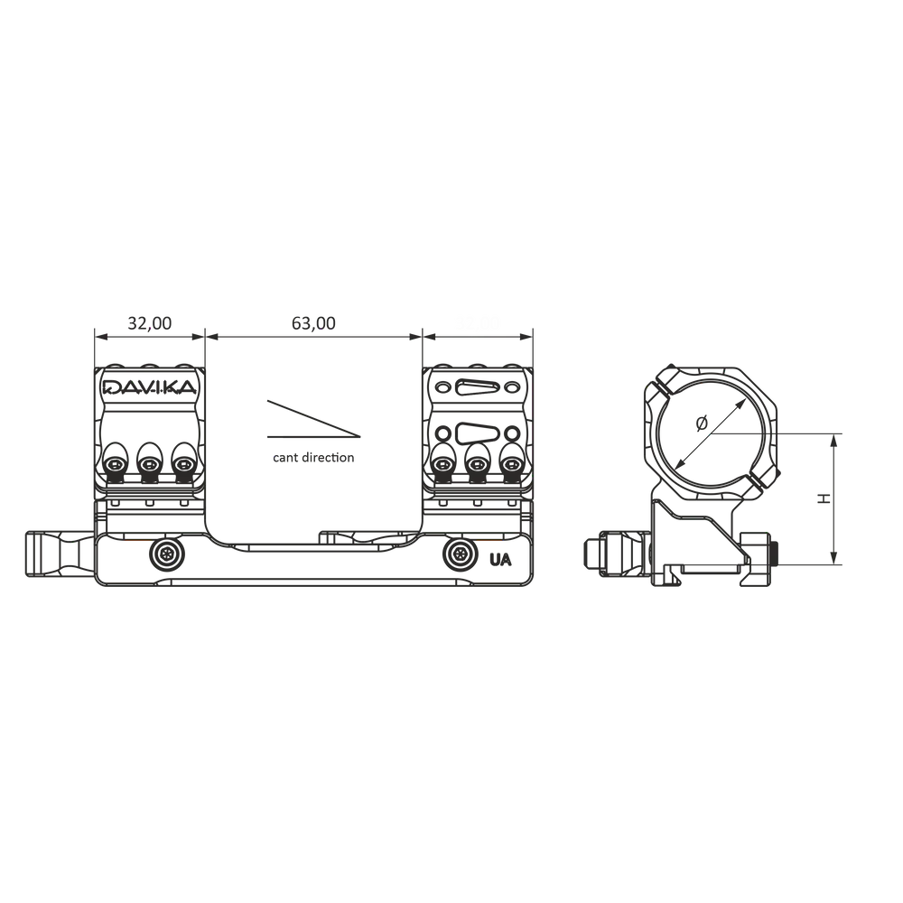 34mm montagering | Picatinny QD Ergo basis