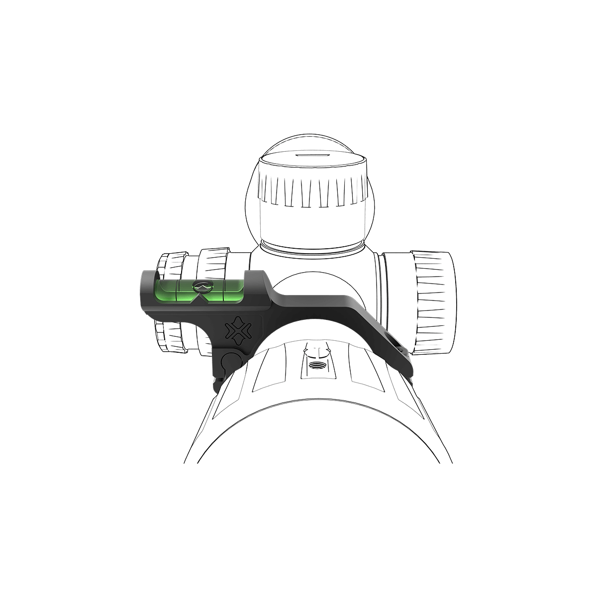 30 mm offset waterpas met luchtbel voor richtkijker