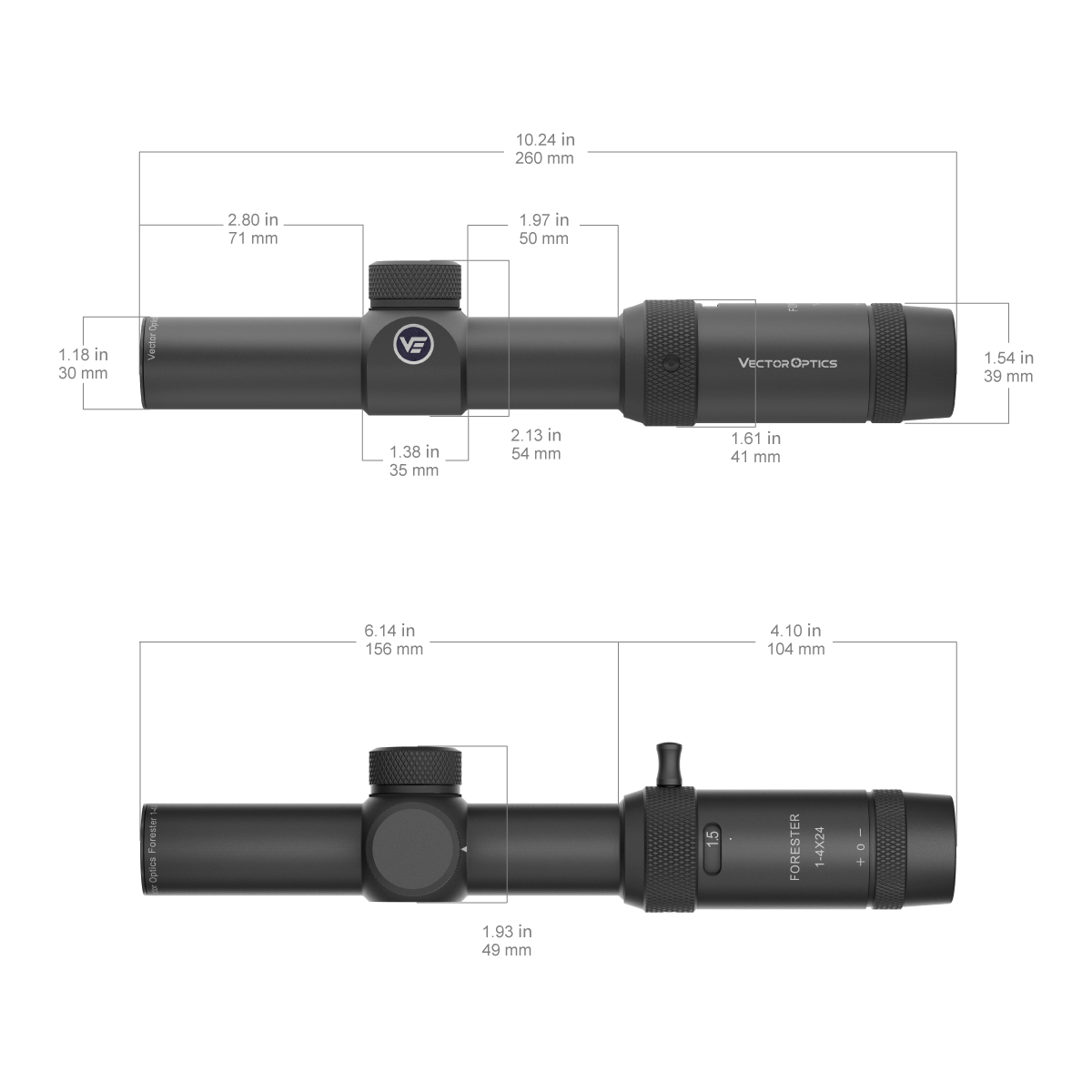 Vector Optics Forester 1-4x24SFP lunette de visée pour carabine