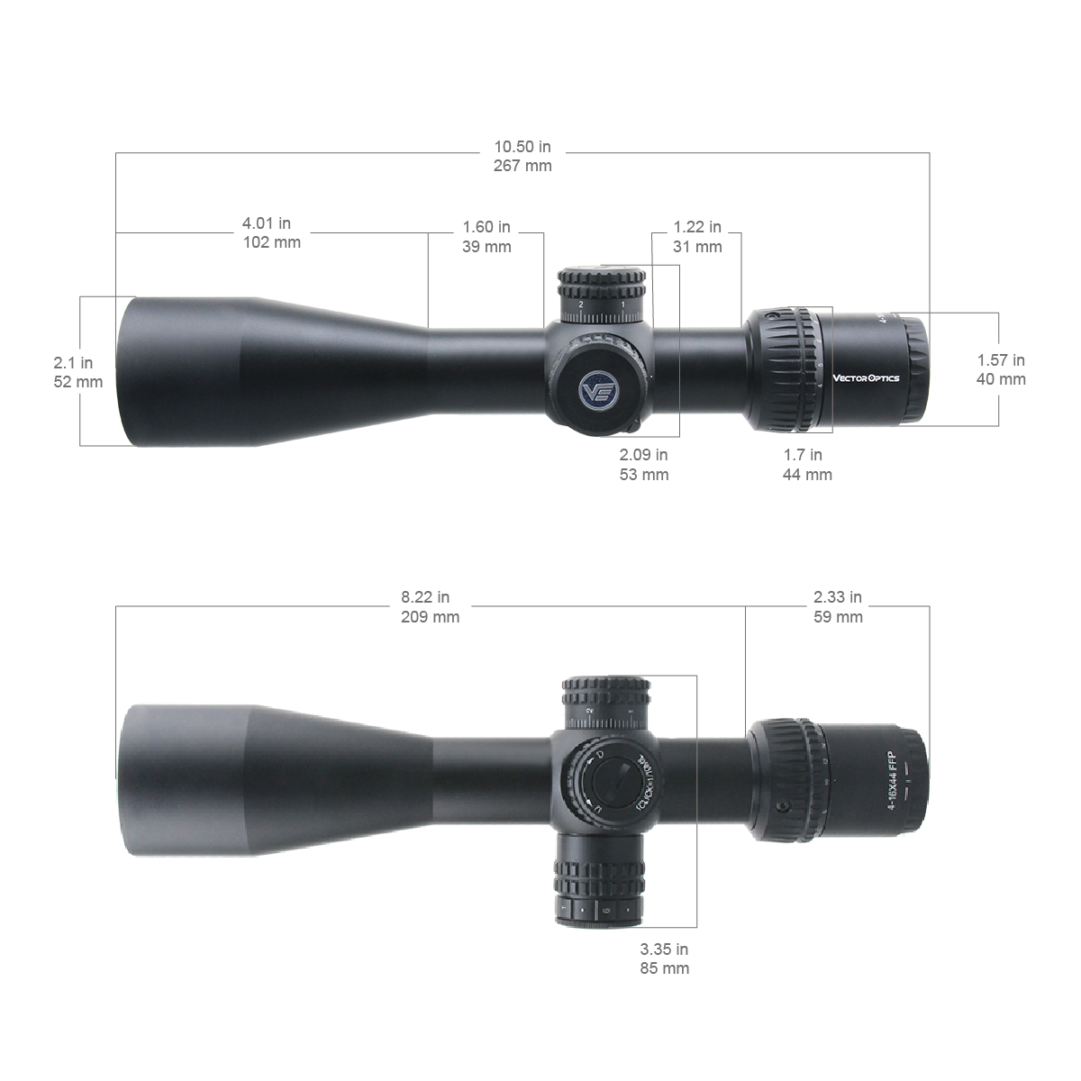 Vector Optics Veyron 4-16x44 IR First Focal Plane Illuminated lunette de visée pour carabine