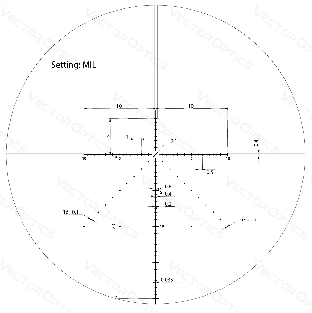 Vector Optics Veyron 4-16x44 IR First Focal Plane Illuminated lunette de visée pour carabine