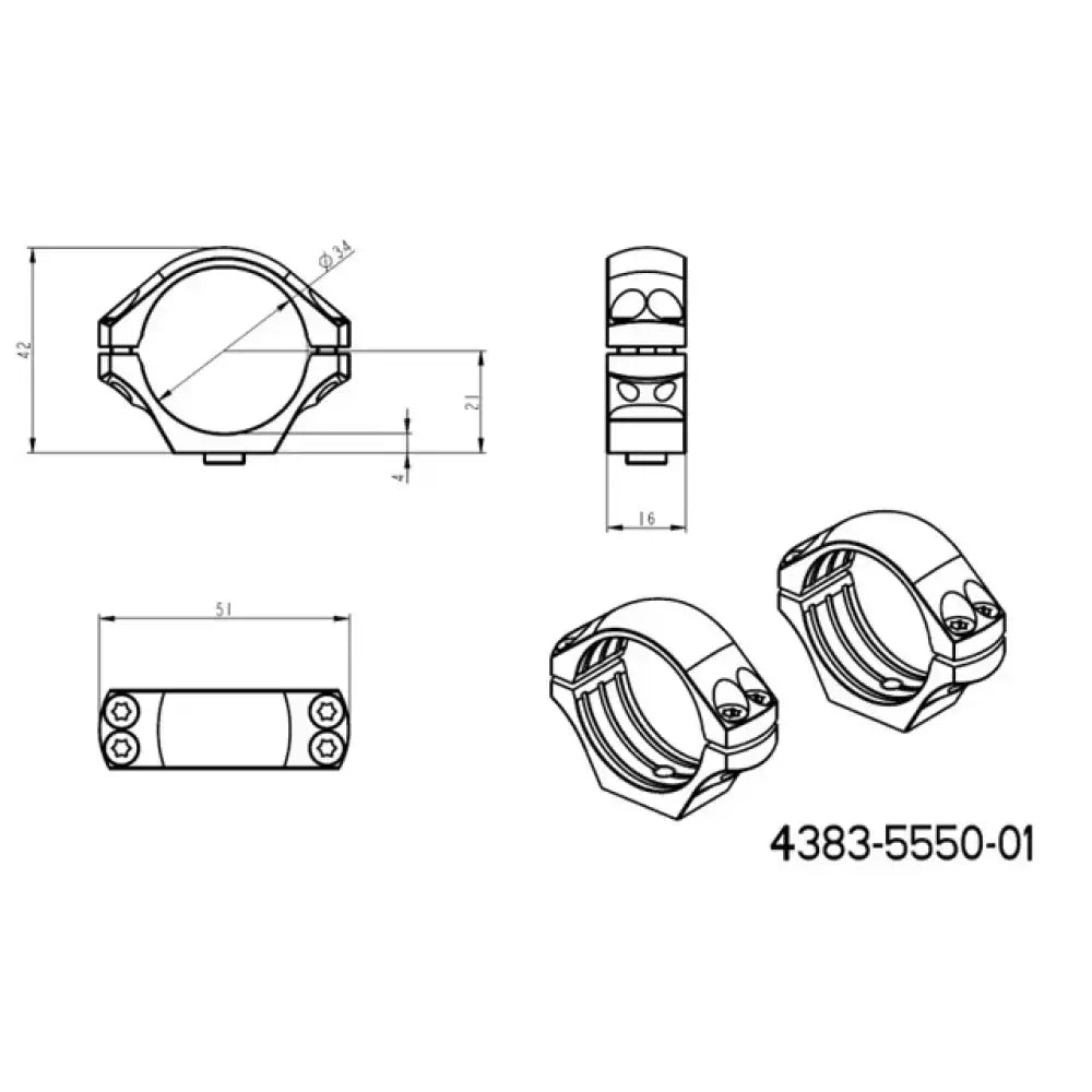 34mm scope rings | short Blaser base