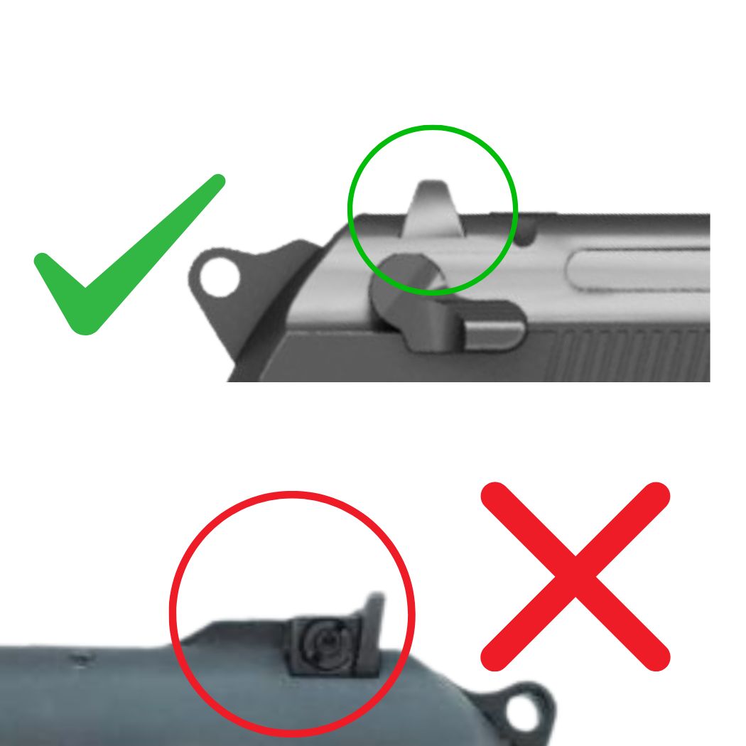 Beretta 92, 96, 98, M9A1, M9A3, Taurus PT99 red dot montage compatibiliteit