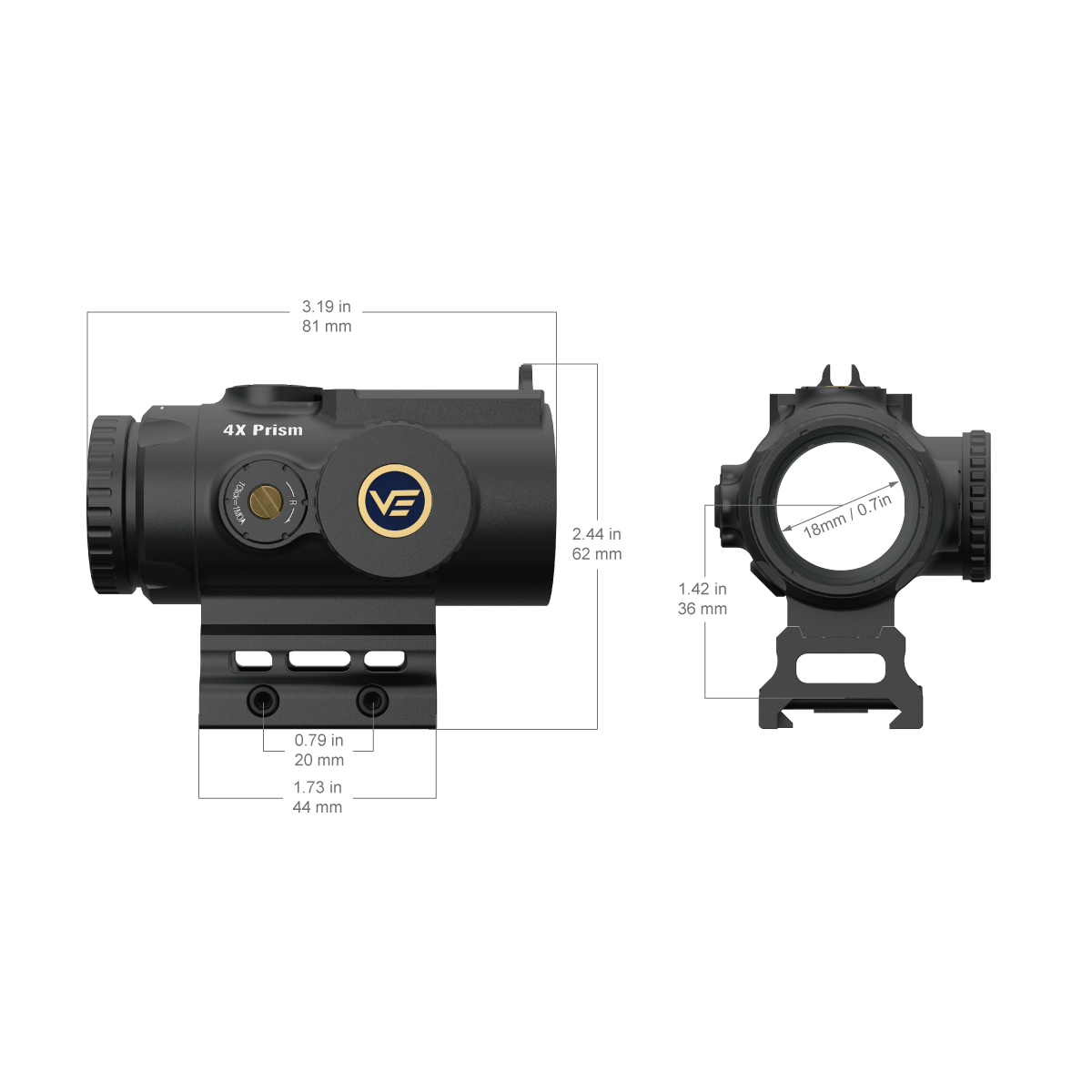 Vector Optics Paragon 4x24 prisme ultra compact lunette de tir 