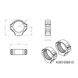 34mm montageringen | lange Picatinny QD Ergo basis 