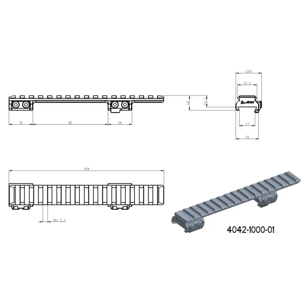 CZ 500 & CZ 557 rail Picatinny | Long