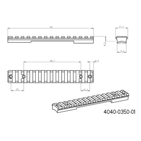 Howa 1500S Picatinny rail [staal]