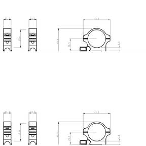 30mm montageringen | Picatinny rail met schroefmoer - Laag